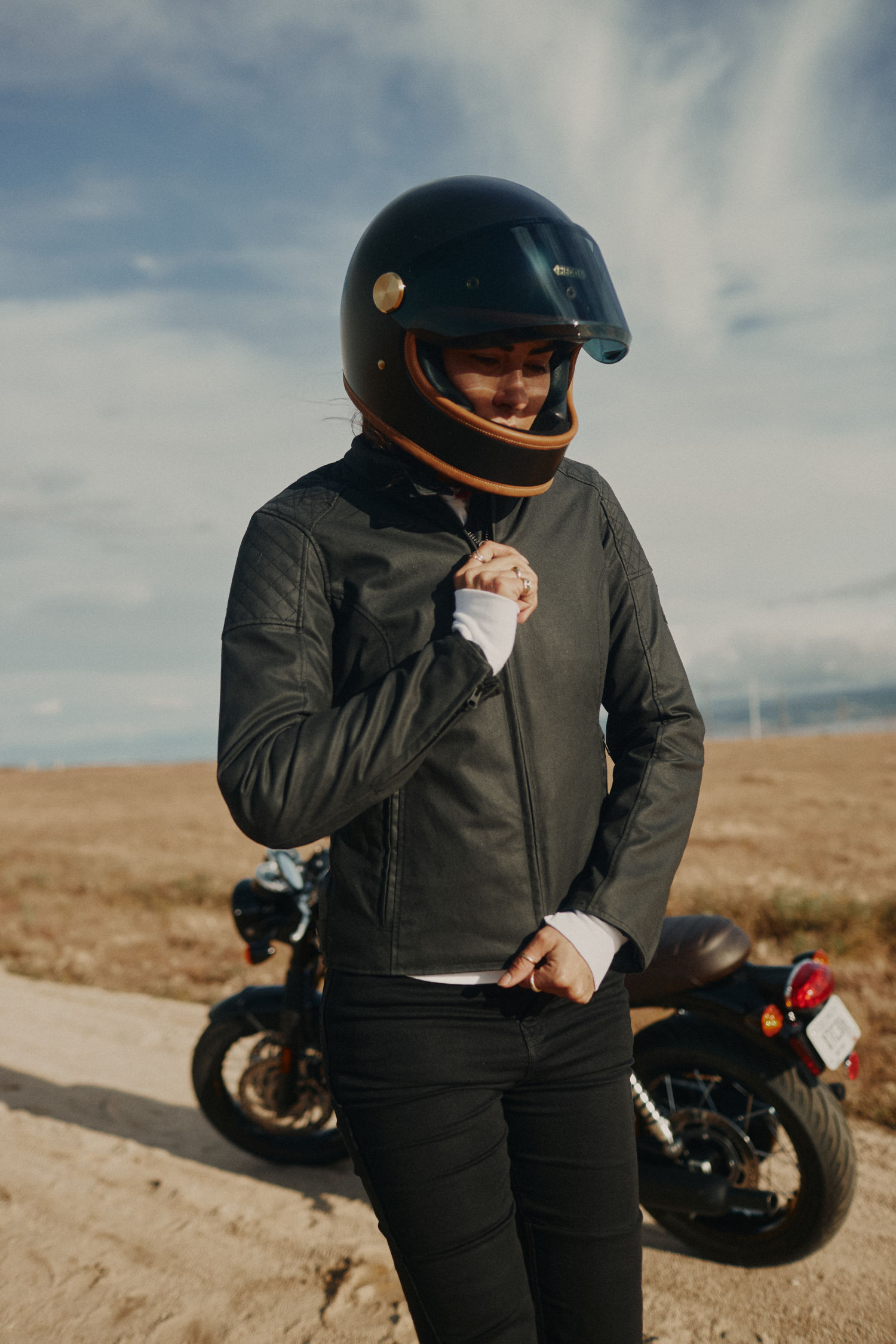 Blouson moto sales femme triumph